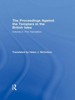 cover image of The Proceedings Against the Templars in the British Isles